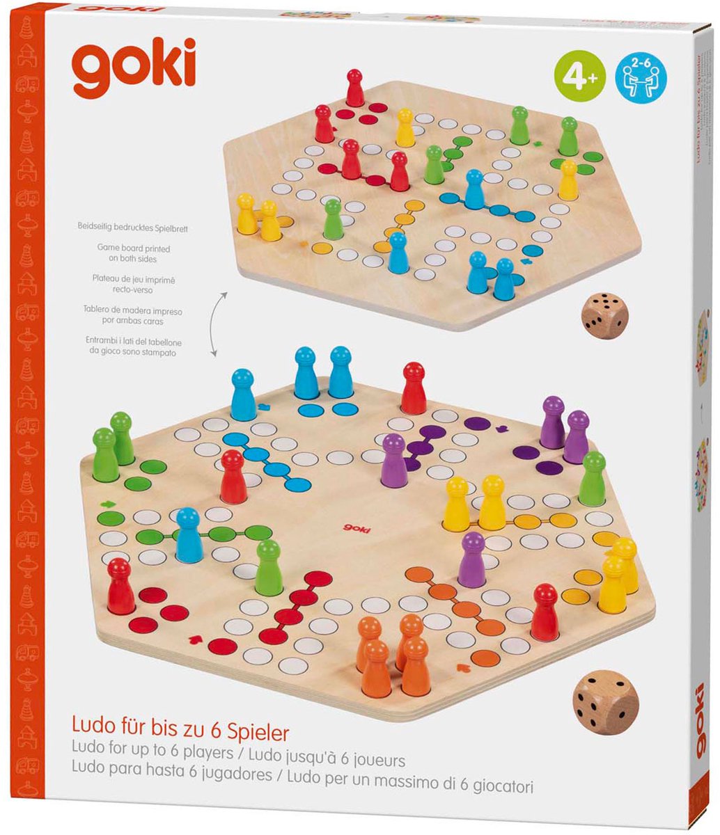 Goki Holz Ludo Game 6 Spieler
