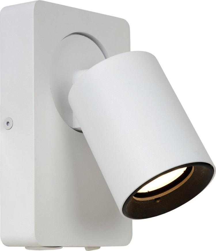 Lucide Nigel – Nachttischlampe Wandleuchte – LED dimmbar bis warm – CCT – GU10 – 1 x 5 W 2200 K 3000 K – mit USB-Ladeanschluss – weiß