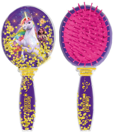 Totum Einhorn-Akademie-Spielzeug – Haarbürste mit beweglichem Glitzer – Haar-Accessoires – Kinder-Beauty-Rollenspielspielzeug für Mädchen ab 3 Jahren