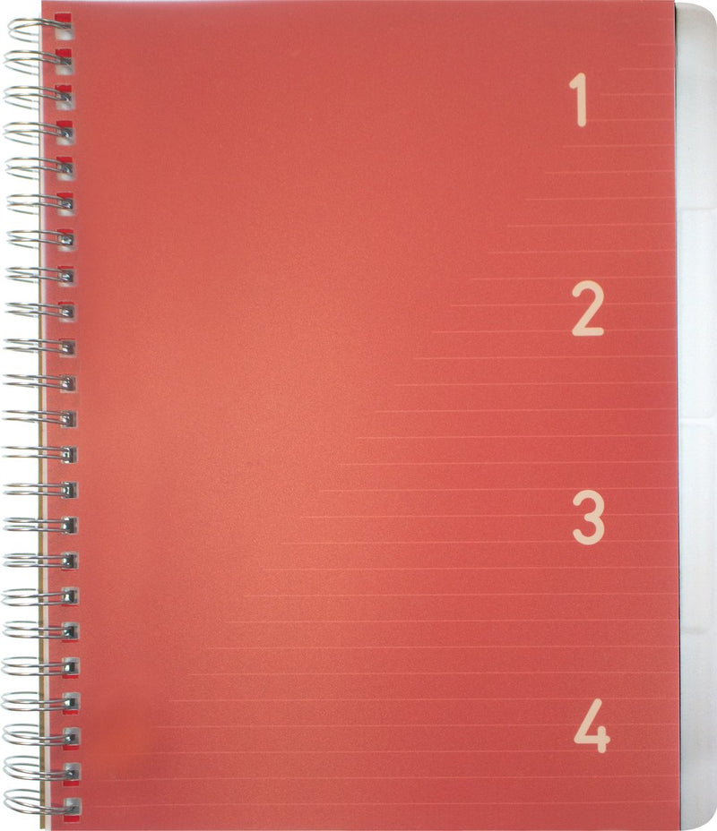 Kangaro 4-in-1-Block – A5 – Linie – 200 Seiten – 60 Gramm – Rot – 4 Stück – K-58382-4