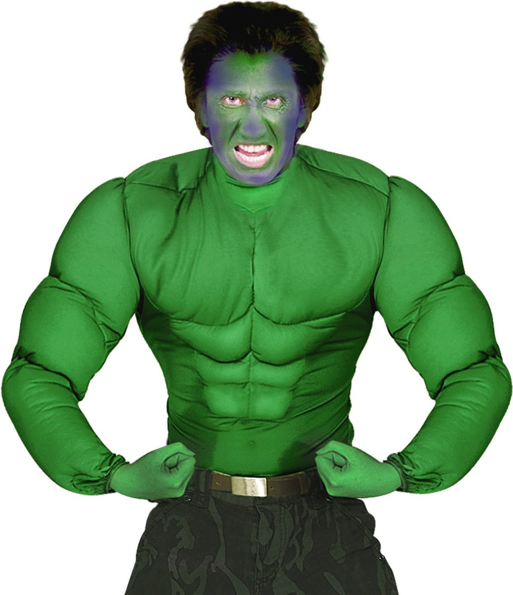 Finidi Muskelshirt, grüne Hulk-Muskeln