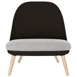 Empfangsstuhl aus Papierflussstoff in Schwarz