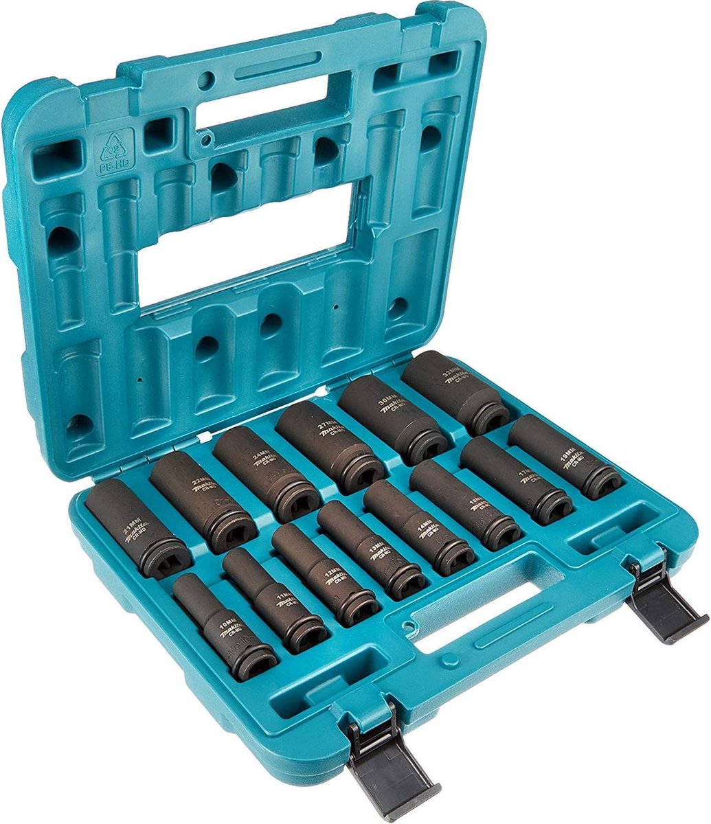 Makita b-52308 14-teiliger 1 2 Schlagschrauber-Steckschlüsselsatz im Koffer