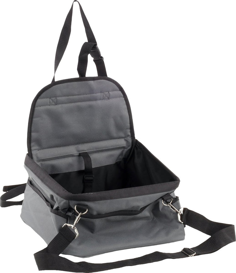 Flamingo Autositz Hund – Autositz Ona Grau – 36x33x20cm – faltbar waschbar – sicher und kompakt