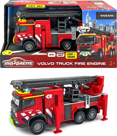 Majorette Grand Series – Volvo FMX Fire Truck nl – Metall – Licht und Sound – 19 cm – Spielzeugfahrzeug