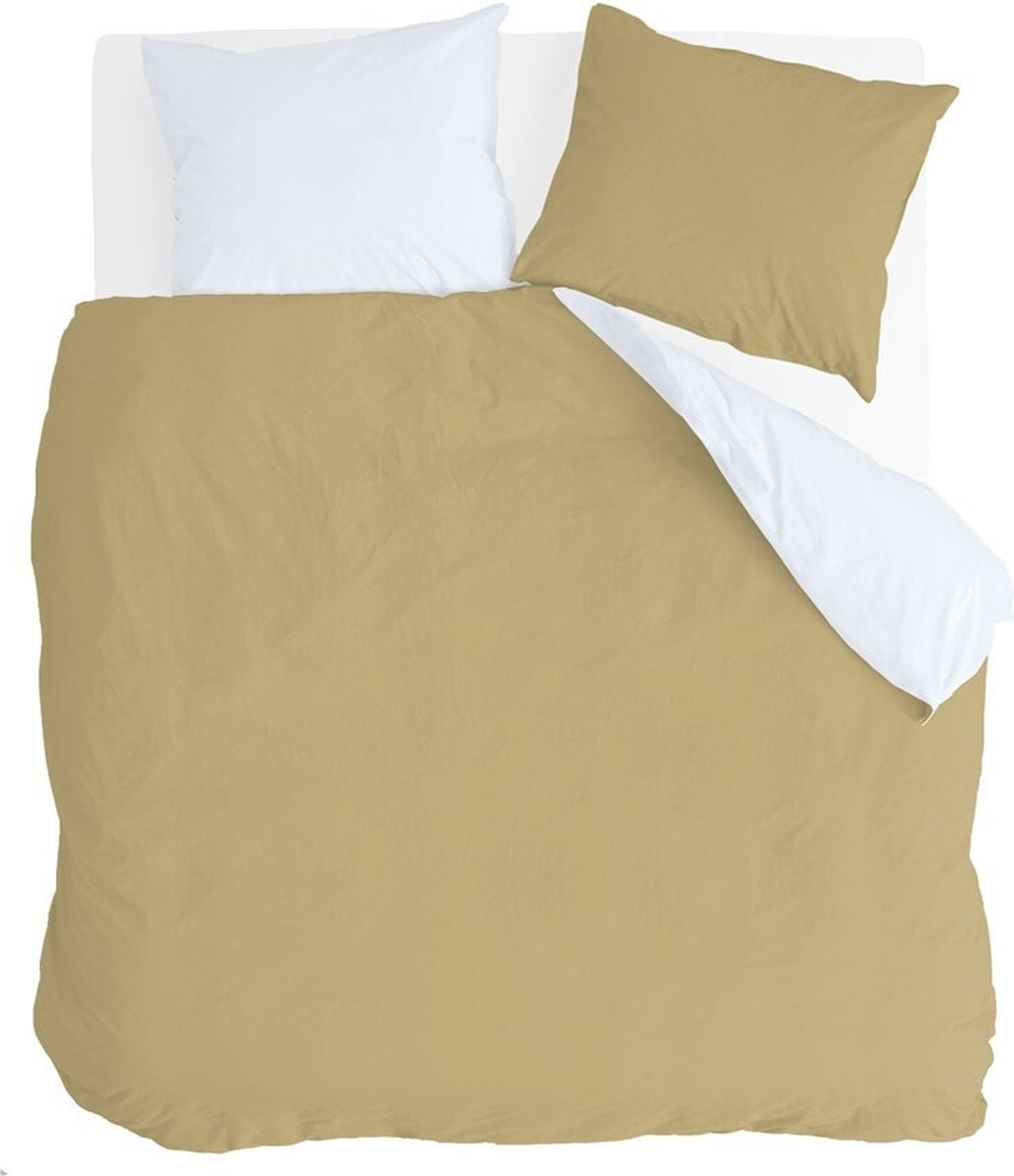 Byrklund Bettbezug seitlich – 240 x 220 – 100 % Baumwolle – ockergelb weiß