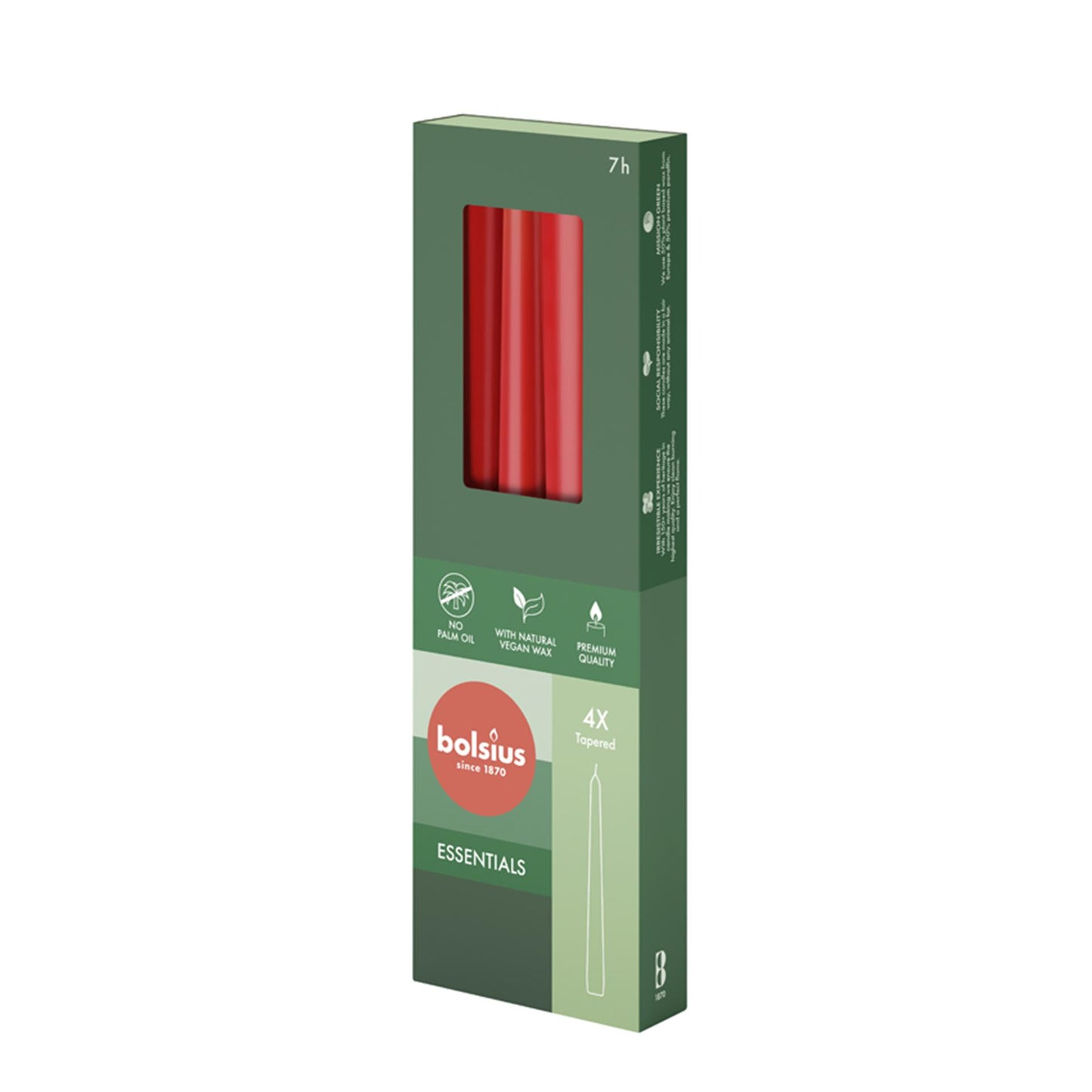Bolsius Gothic Candles 245 24 Box 4 zart rot