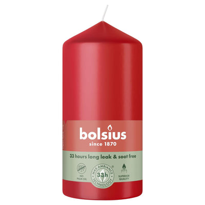 Bolsius Stumpenkerze 120 58 zartes Rot