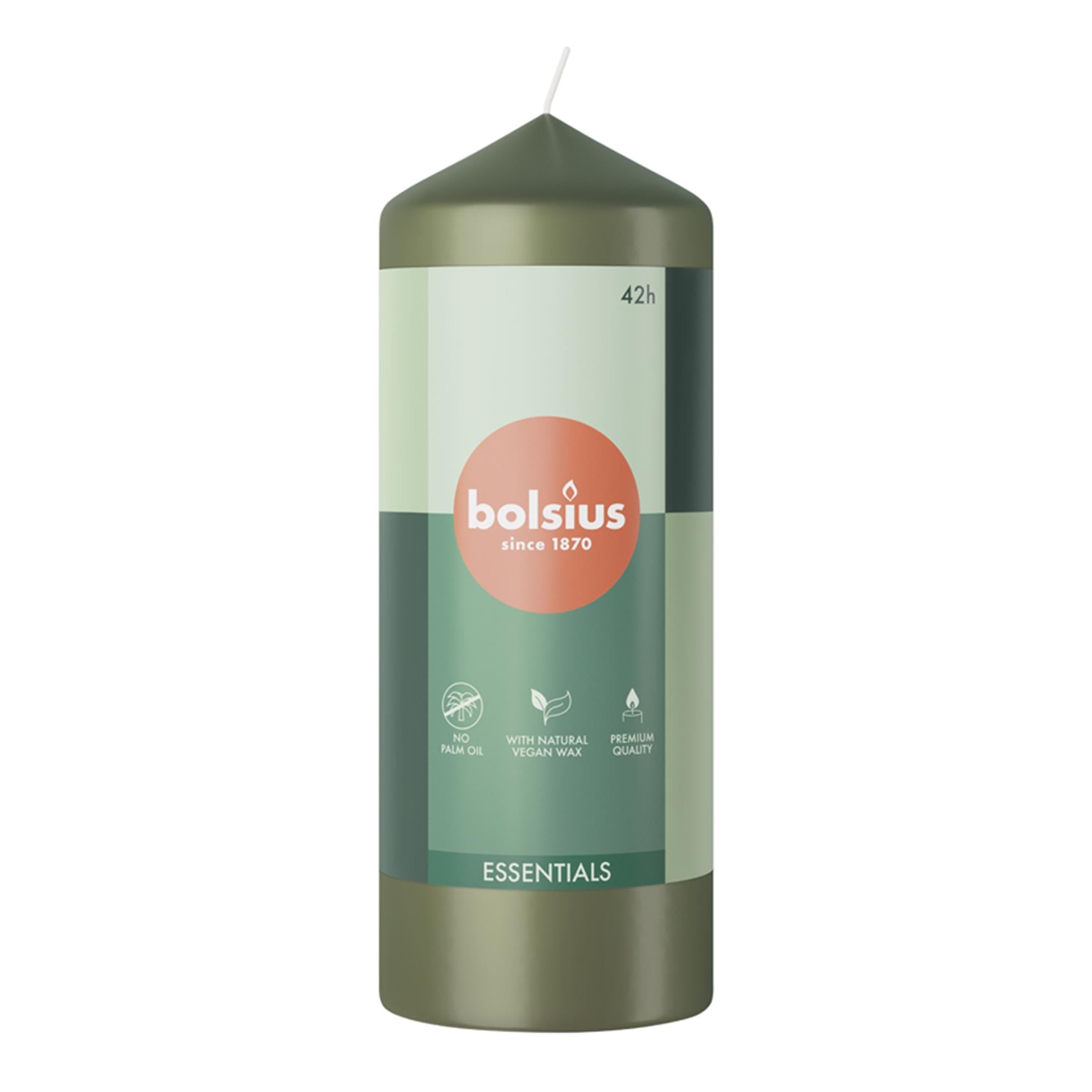 Bolsius Stumpenkerze 150 58 frische Olive