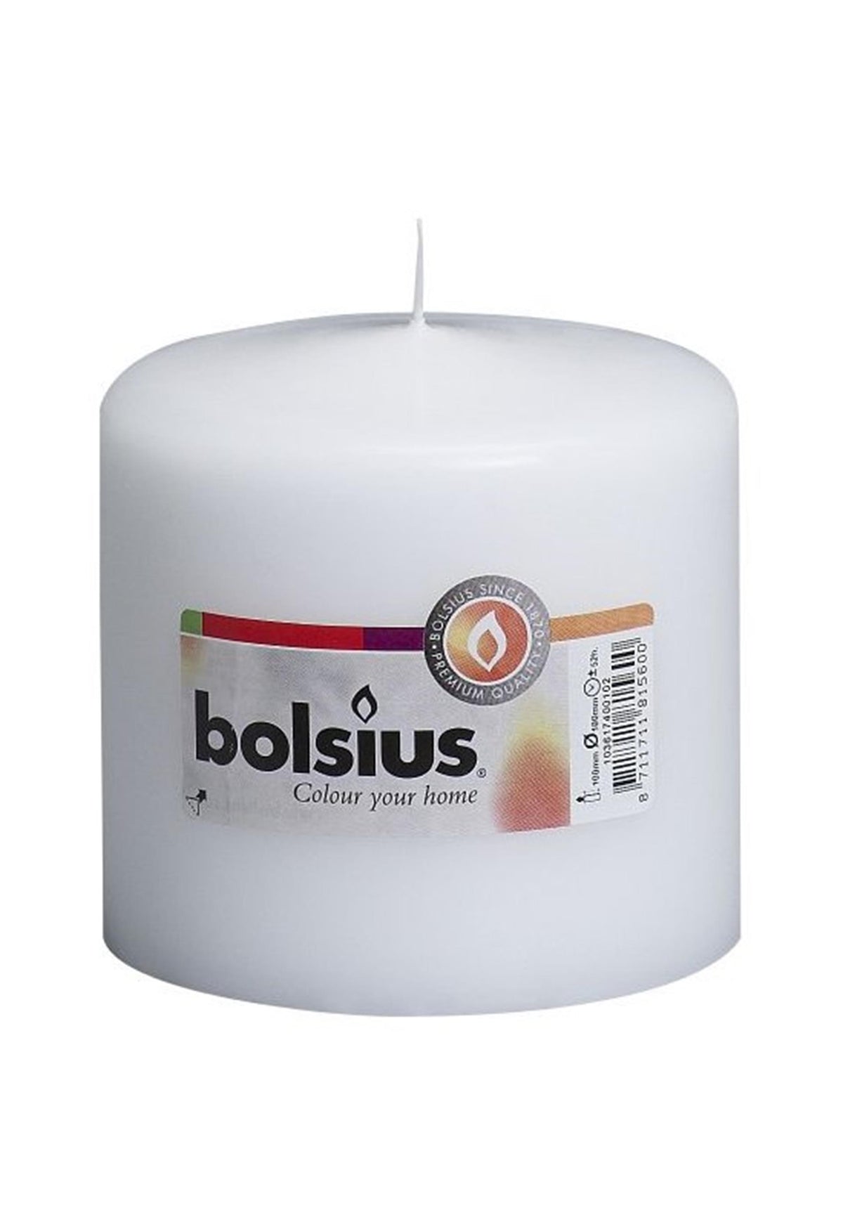 Bolsius Stumpenkerze 100 100 mm weiß