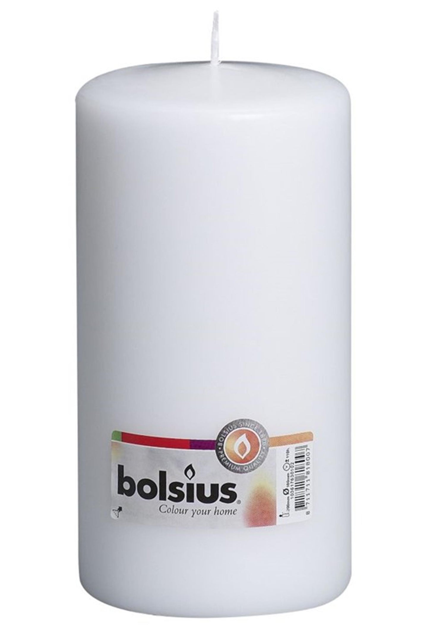Bolsius Stumpenkerze 200 100mm weiß
