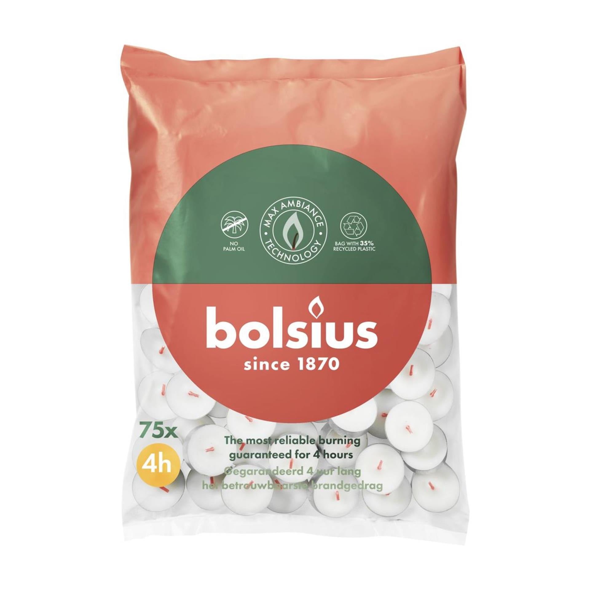 Bolsius Teelight 4-Stunden-Tasche 75