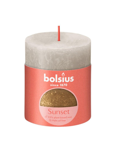 Bolsius Stub Kerze Sonnenuntergang verblassen Graugold 80x68 mm