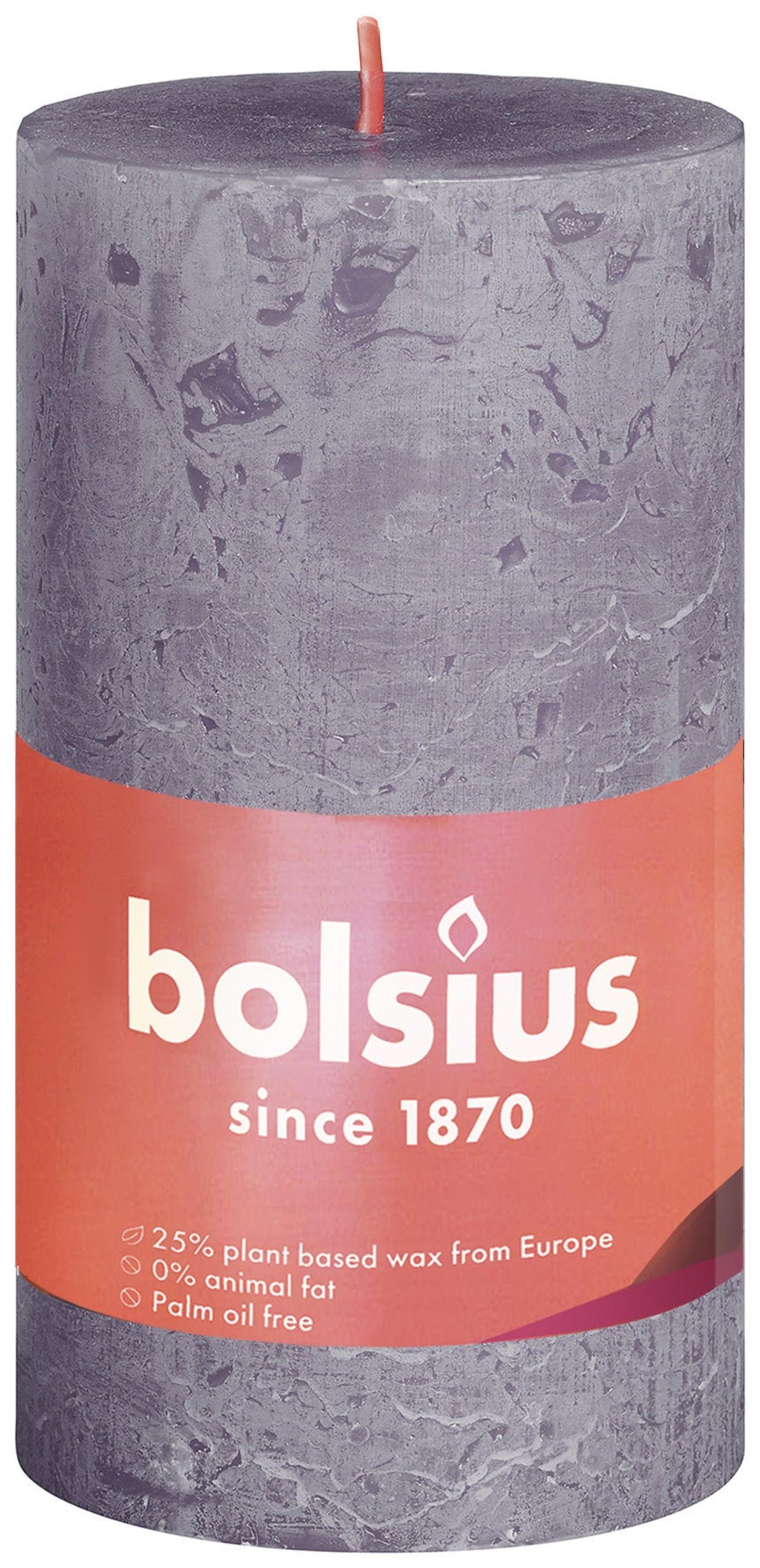 Bolsius rustikale Stumpenkerze 100 50 lila