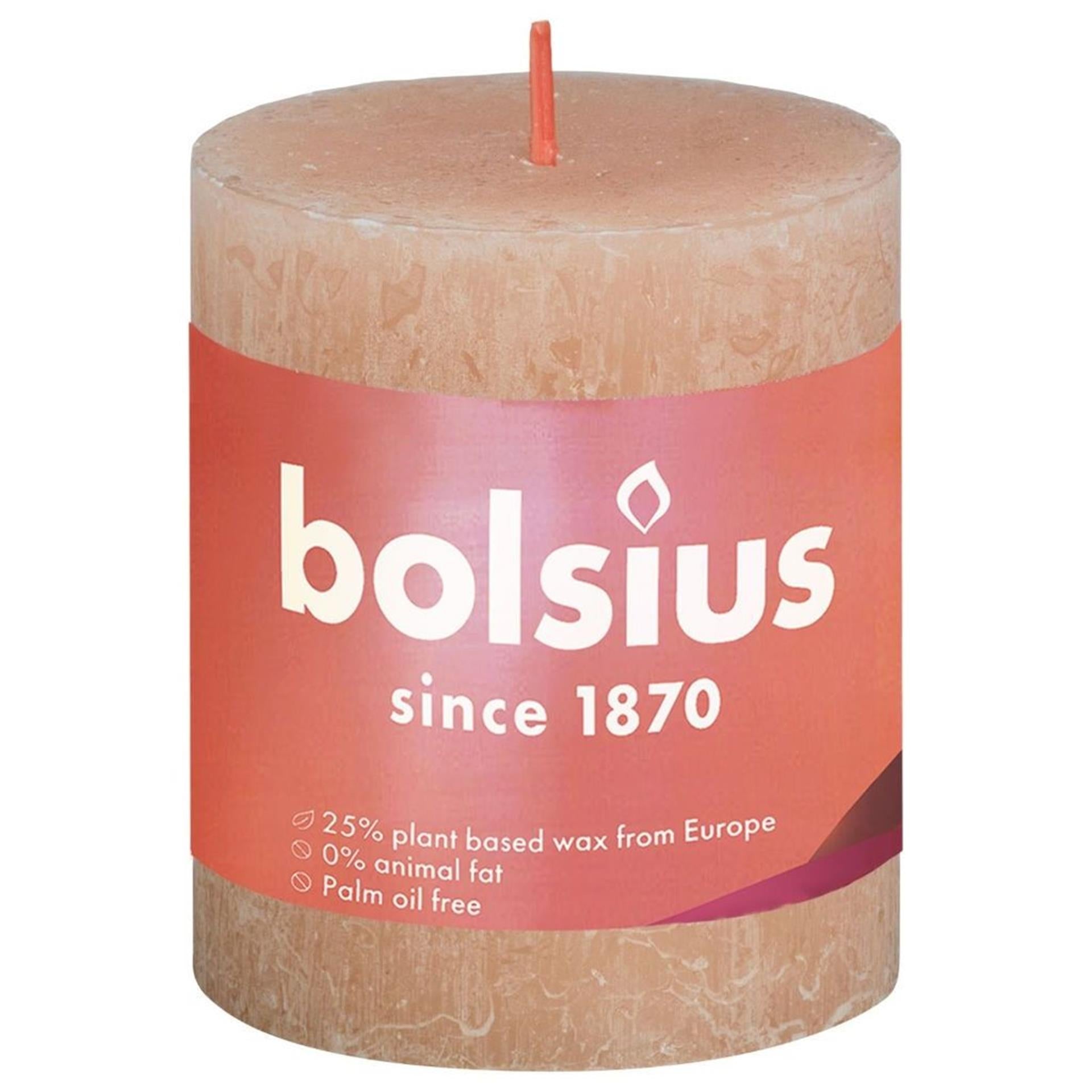 Bolsius Stub Kerze rustikales nebrisches Rosa 80x68 mm