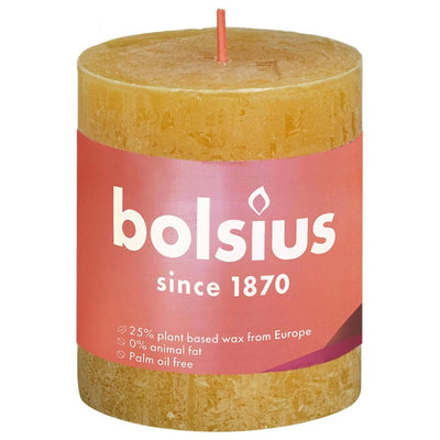 Bolsius Stub Kerze rustikaler Honiggelb 80x68 mm