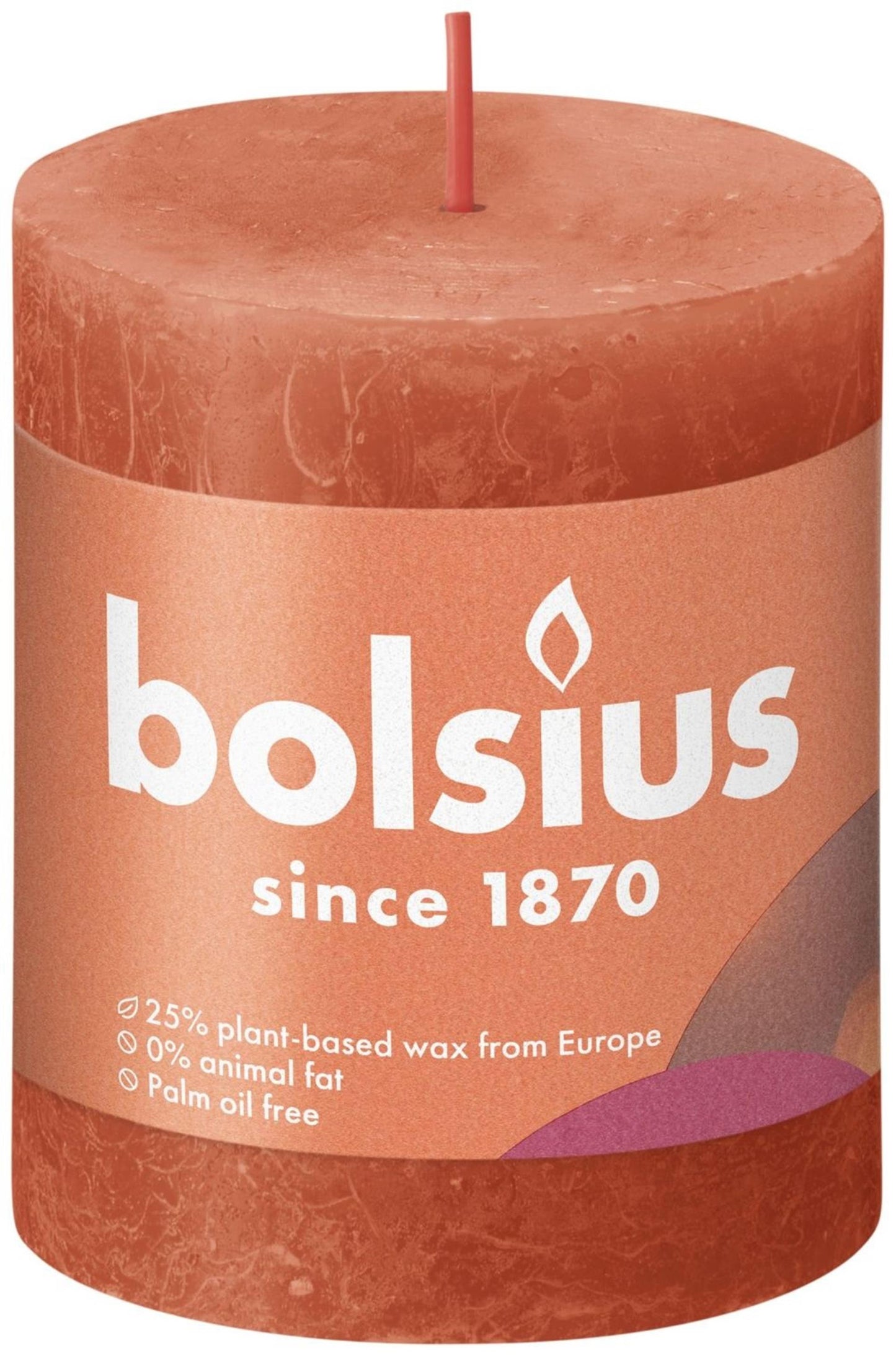 Bolsius Stub Kerze rustikal 8 x 6,8 cm irdisch orange