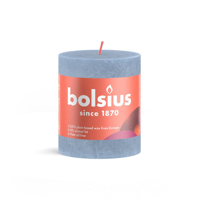 Bolsius Stub Kerze rustikal 8 x 6,8 cm Himmelblau