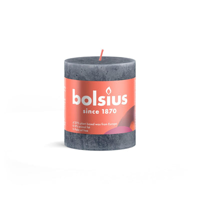 Bolsius Stub Kerze rustikal 8 x 6,8 cm Schieferblau