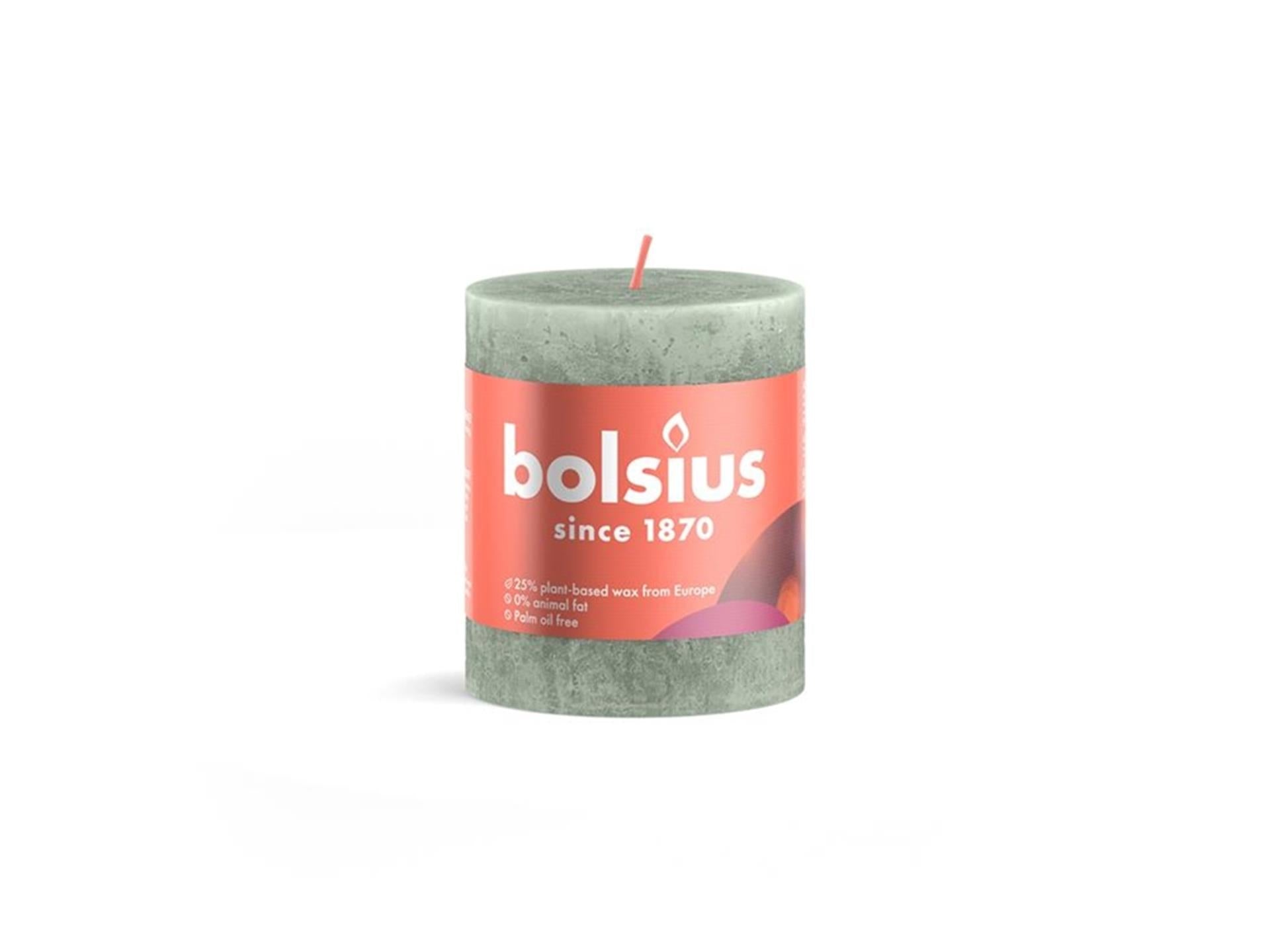 Bolsius Stub Kerze rustikal 8 x 6,8 cm Jade Grün