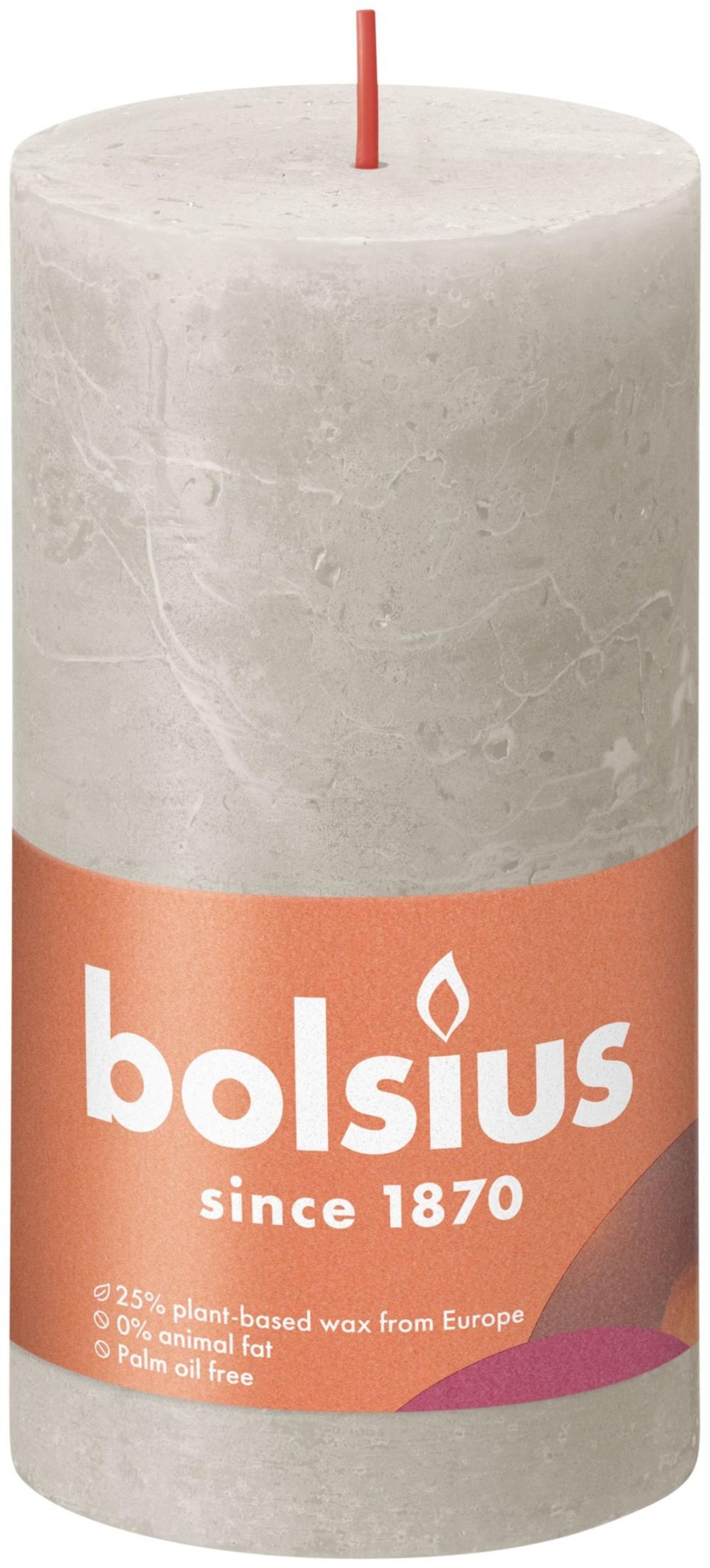 Bolsius Stub Kerze rustikaler Sandgrau 130x68 mm
