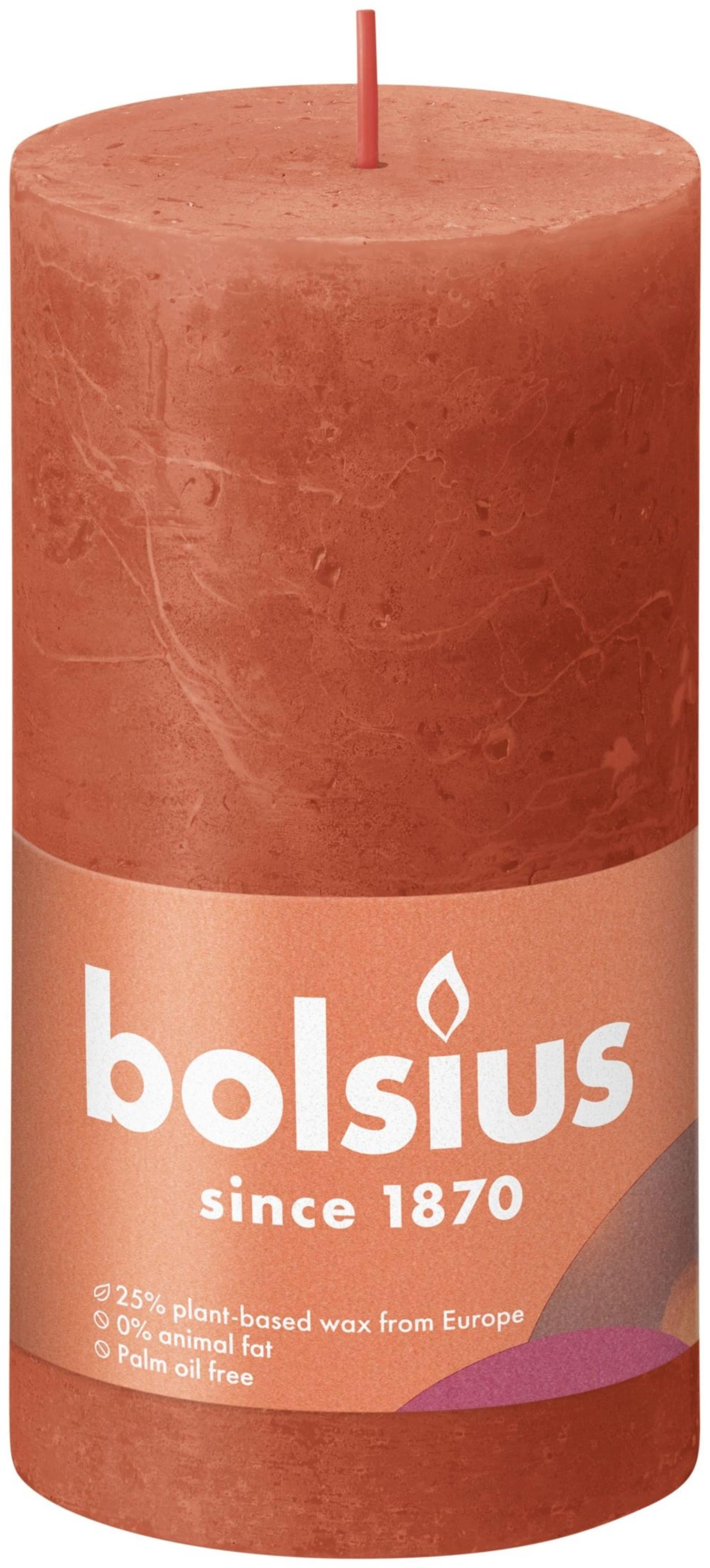 Bolsius Bolsius Stub Kerze rustikal 13x6,8 cm irdisch orange