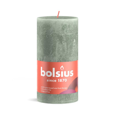 Bolsius Stub Kerze rustikal 13 x 6,8 cm Jade Grün