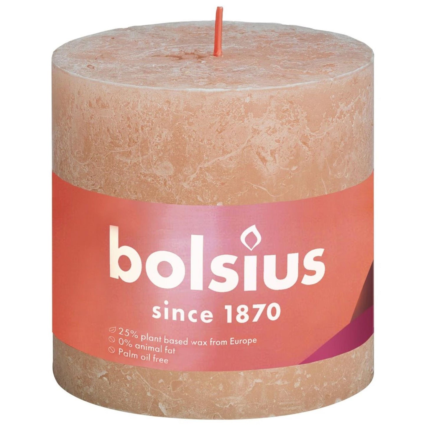 Bolsius rustikale Stumpenkerze 100 100 rosa