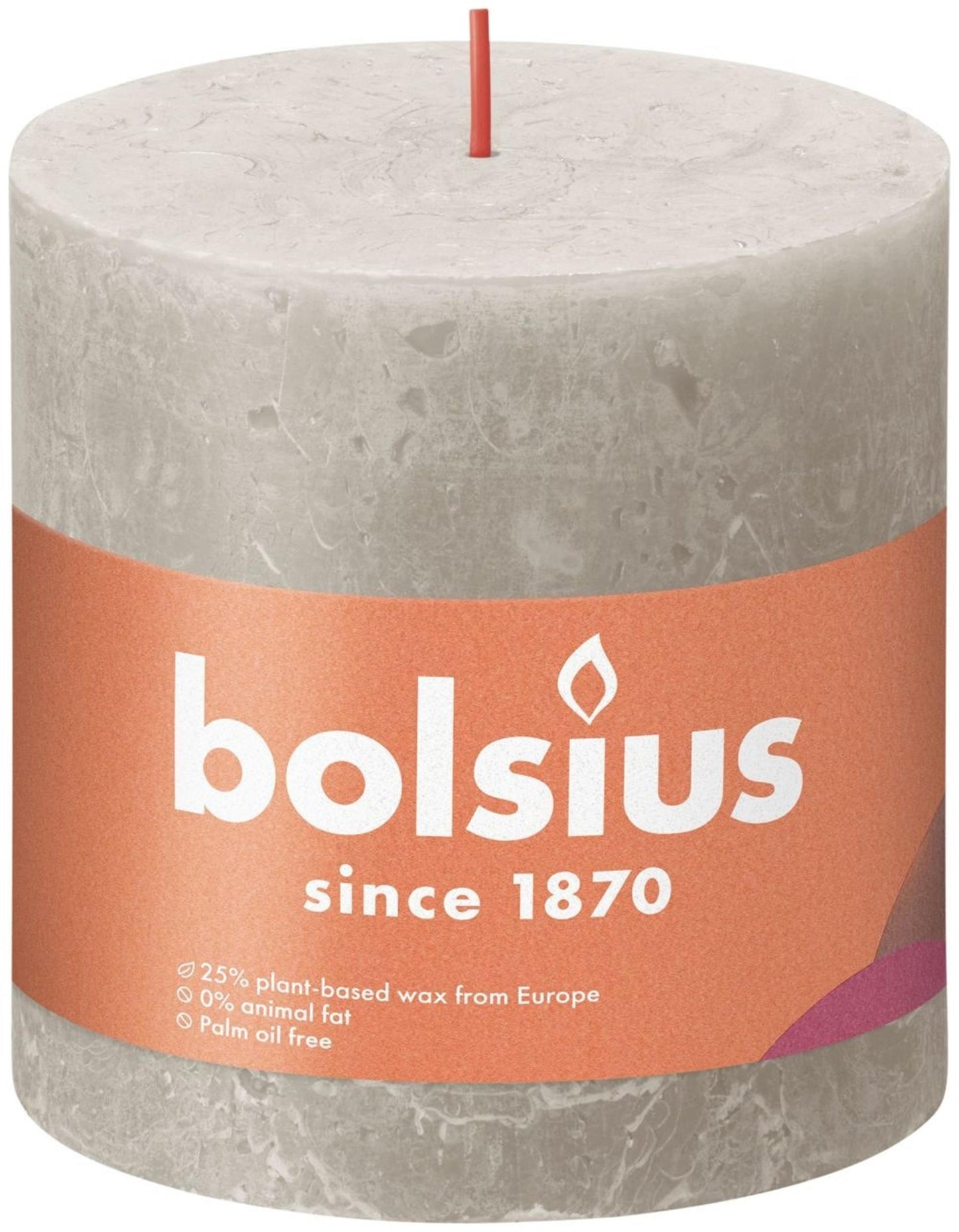 Bolsius rustikale Stumpenkerze 100 100 grau