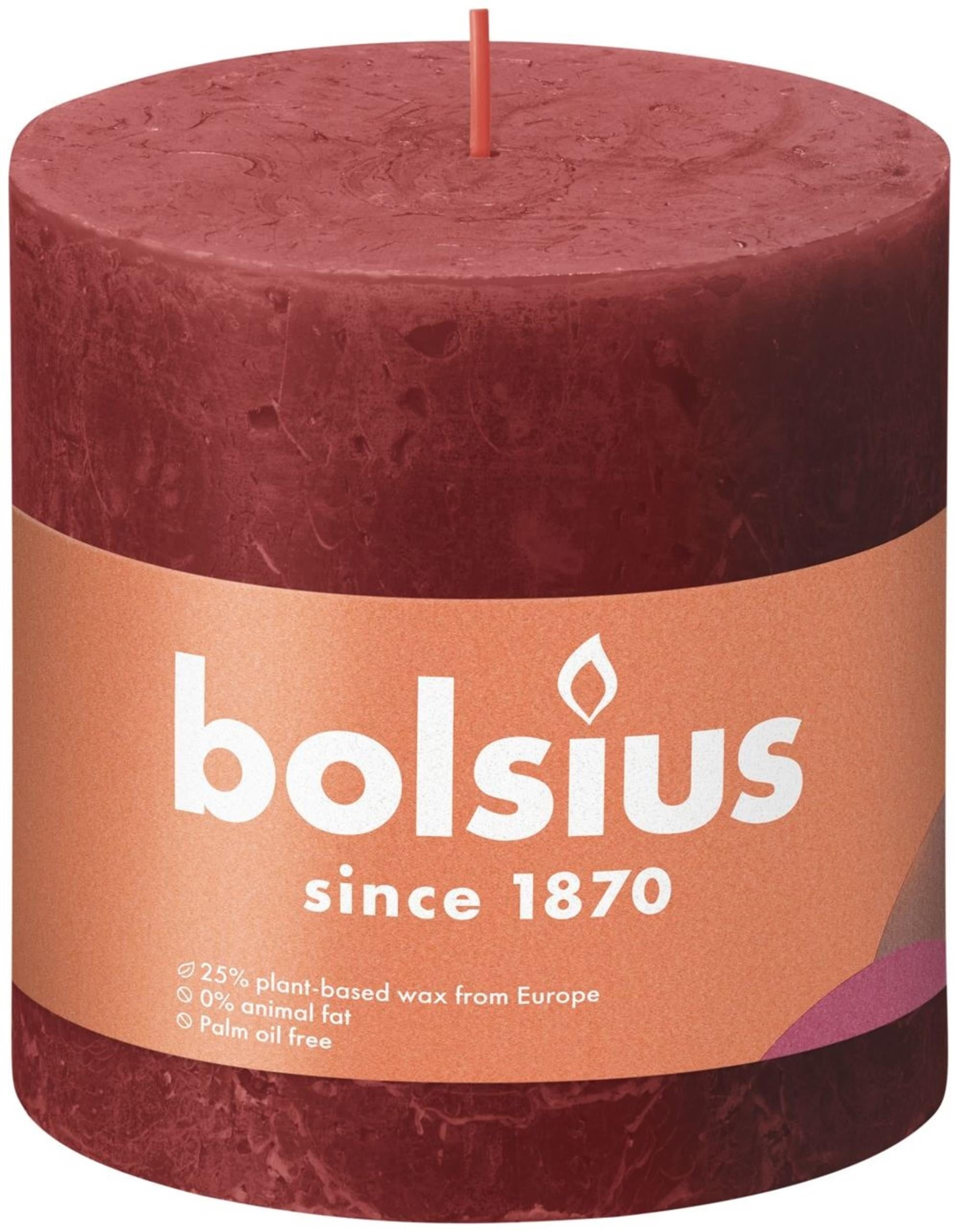 Bolsius rustikale Stumpenkerze 100 100 rot