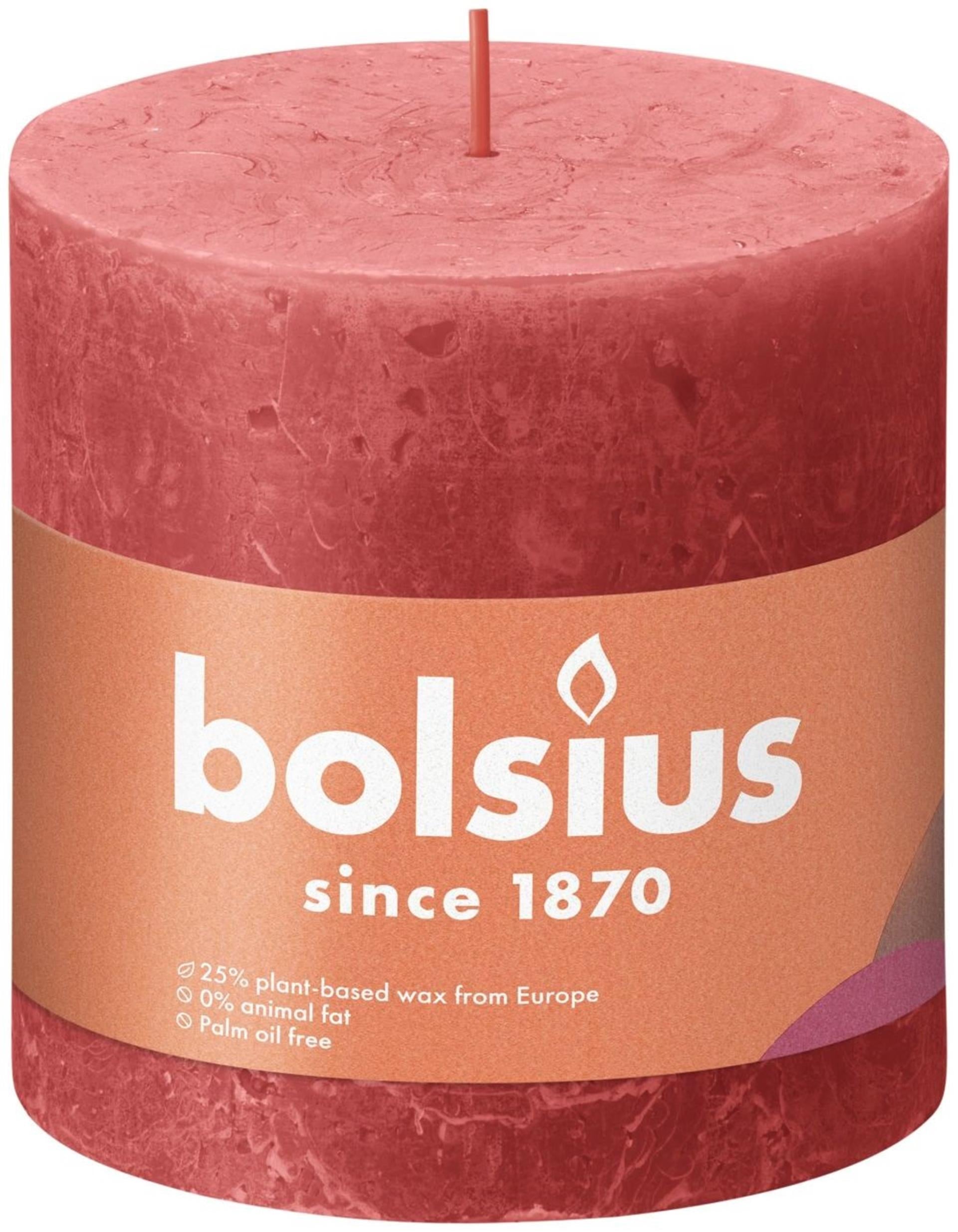 Bolsius rustikale Stumpenkerze 100 100 rosa