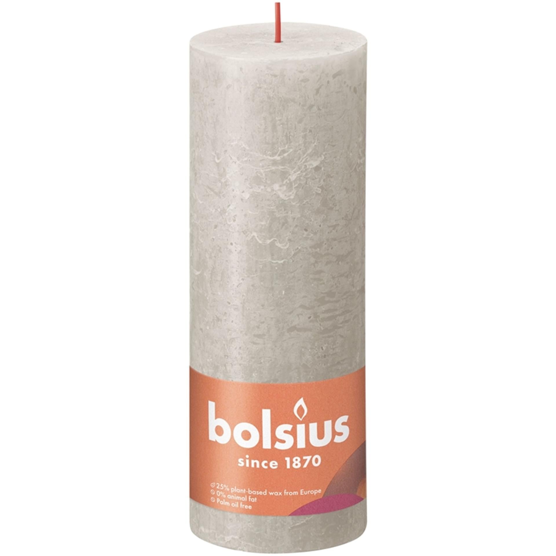 Bolsius Stub Kerze rustikaler Sandgrau 190x68 mm