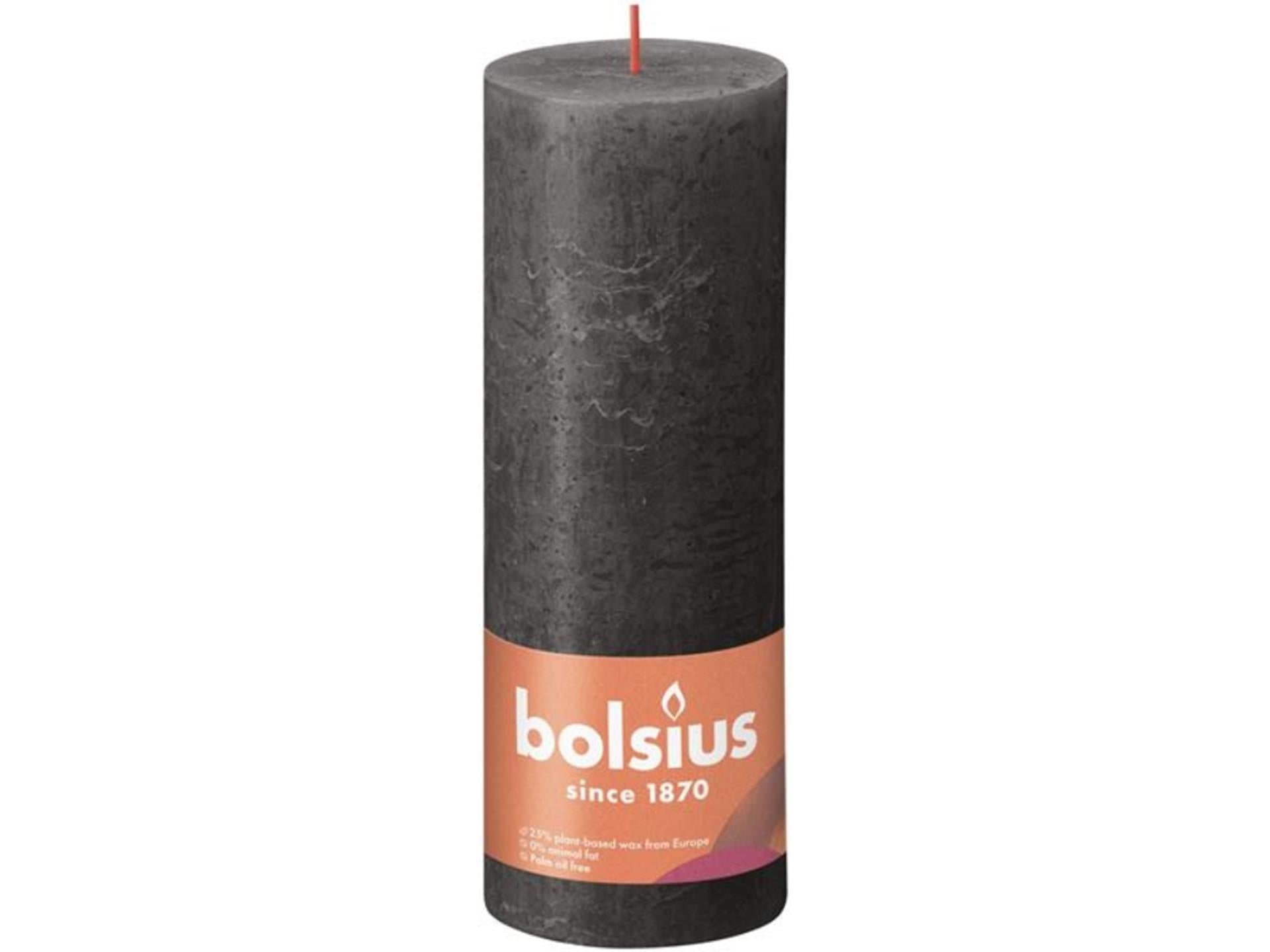 Bolsius Stub Kerze rustikaler grau 190x68 mm