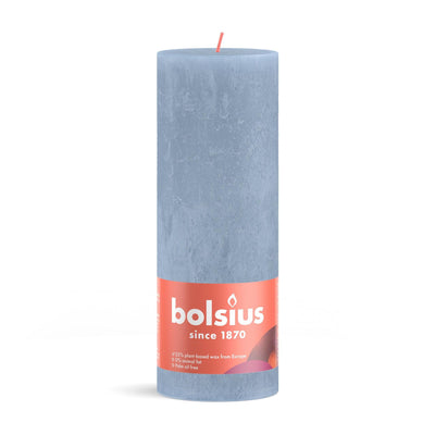 Bolsius Stub Kerze rustikal 19 x 6,8 cm Himmelblau