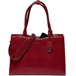 Damen Laptoptasche Socha Croco Burgunderrot