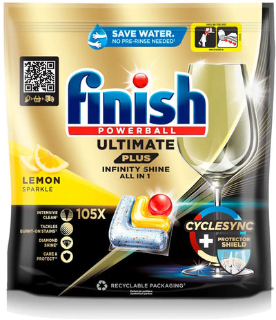 Finish Ultimate Plus Infinity Shine Spülmaschinentabs – 105 Kapseln