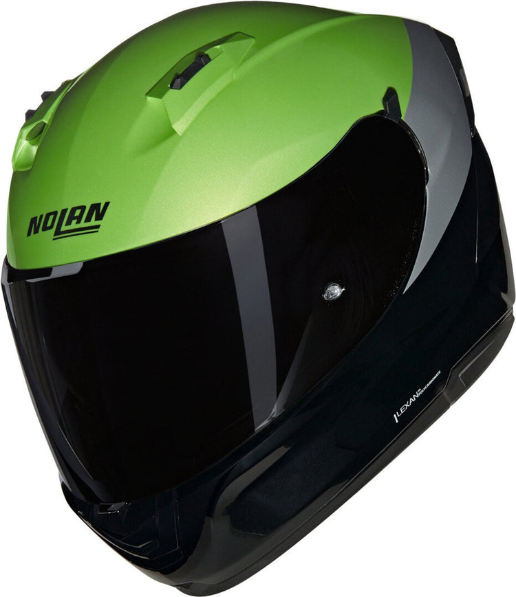 Nolan N60-6 Verniciatura Special 341 Black Impulse Green Grey Glossy Integralhelm – Größe L – Helm