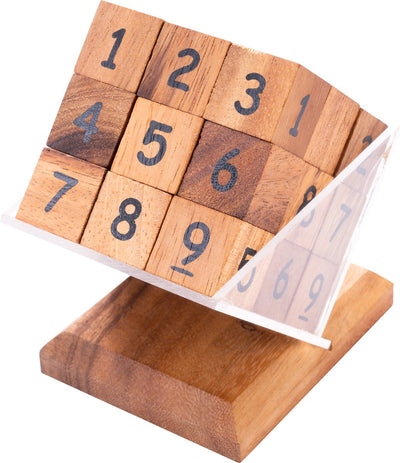 Longfield-Würfel-Sudoku – Denksportaufgabe aus Holz – 3D-Sudoku-Puzzle – logisches Denkspiel – Lernpuzzlespiel – Akazienholz – Engelsherz
