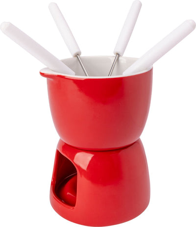 Gemütliches, trendiges Schokoladenfondue - Porzellan - ø 11,5 cm - rot