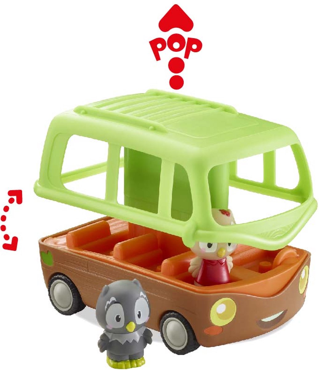 Klorofil das Abenteuerbus-Spielset – interaktives Kinderspielzeug – mit Figur aus der Nocty-Eulenfamilie – Spielzeug ab 18 Monaten