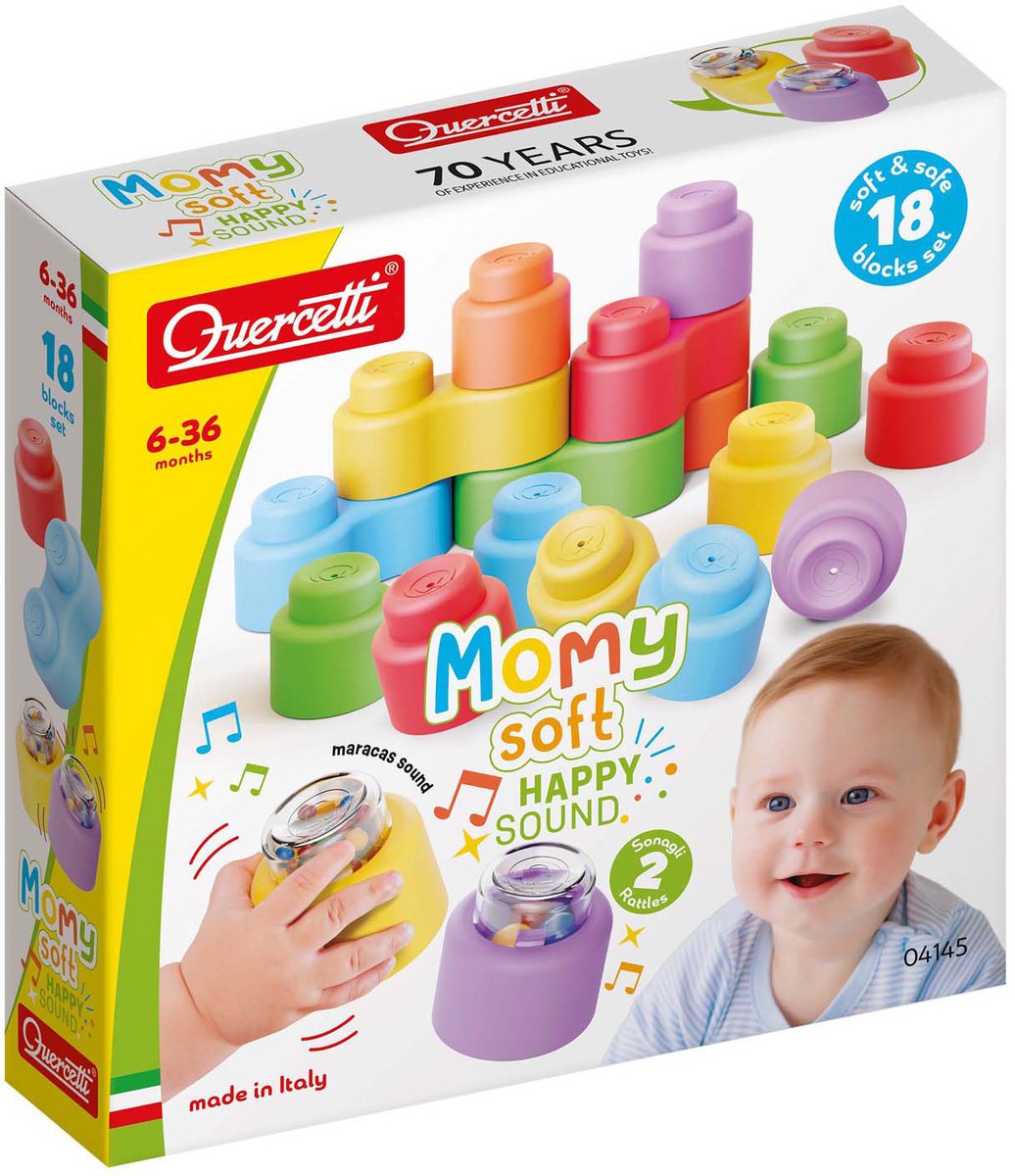 Quercetti Momy Soft Building Blocks mit Sound, 18dlg.