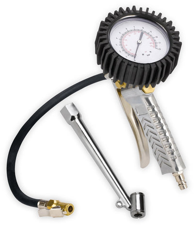 Einhell Profi Reifendruckmesser Reifenfüllpumpe - Arbeitsdruck: 0-8 bar - Schlauchlänge: 44 cm - inkl. Entlüftungsventil, Ventilstopfen, Profi-Reifendruckadapter