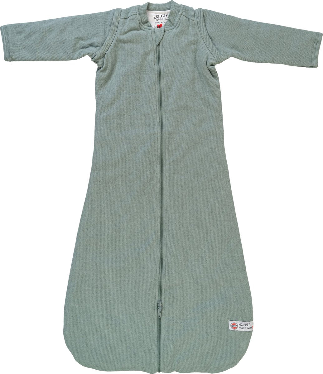 Lodger Hopper – Winter-Babyschlafsack mit abzippbaren Ärmeln – 98 cm – 3,3 Tog – Autositz – Grün – Winterschlafsack