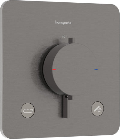 Hansgrohe Ecostat Comfort Q – Einbauthermostat – 2 Funktionen – Brausethermostat – Sicherheitskombination EN1717 – Chrom schwarz gebürstet