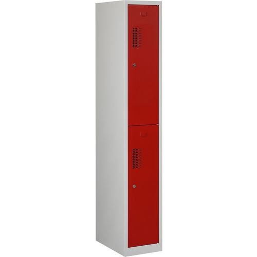Kleiderschrank NH 180-1,2 grau, rot 300 x 500 x 1.800 mm
