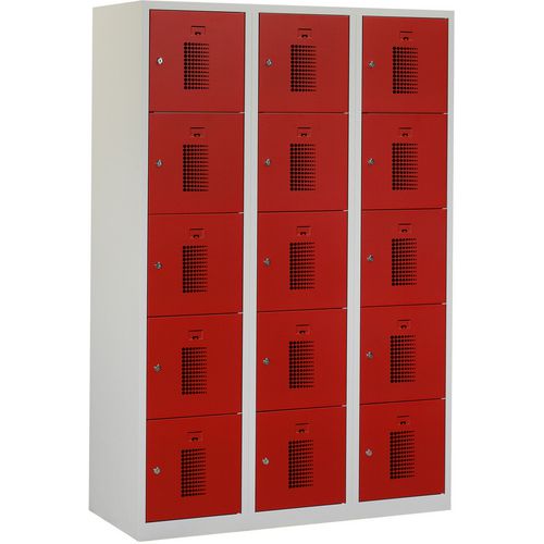 Schrank NHT 180-3,15 grau, rot 1.200 x 500 x 1.800 mm