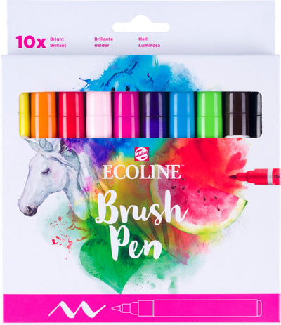 Bruynzeel Ecoline Pinselstift Set klar, 10 Farben