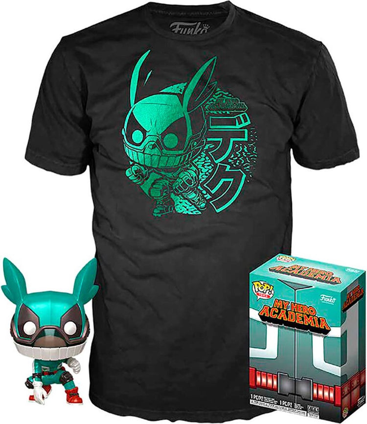 Funko-Pop! My Hero Academia: Set Figur und T-Shirt – Deku mit Helm Größe L