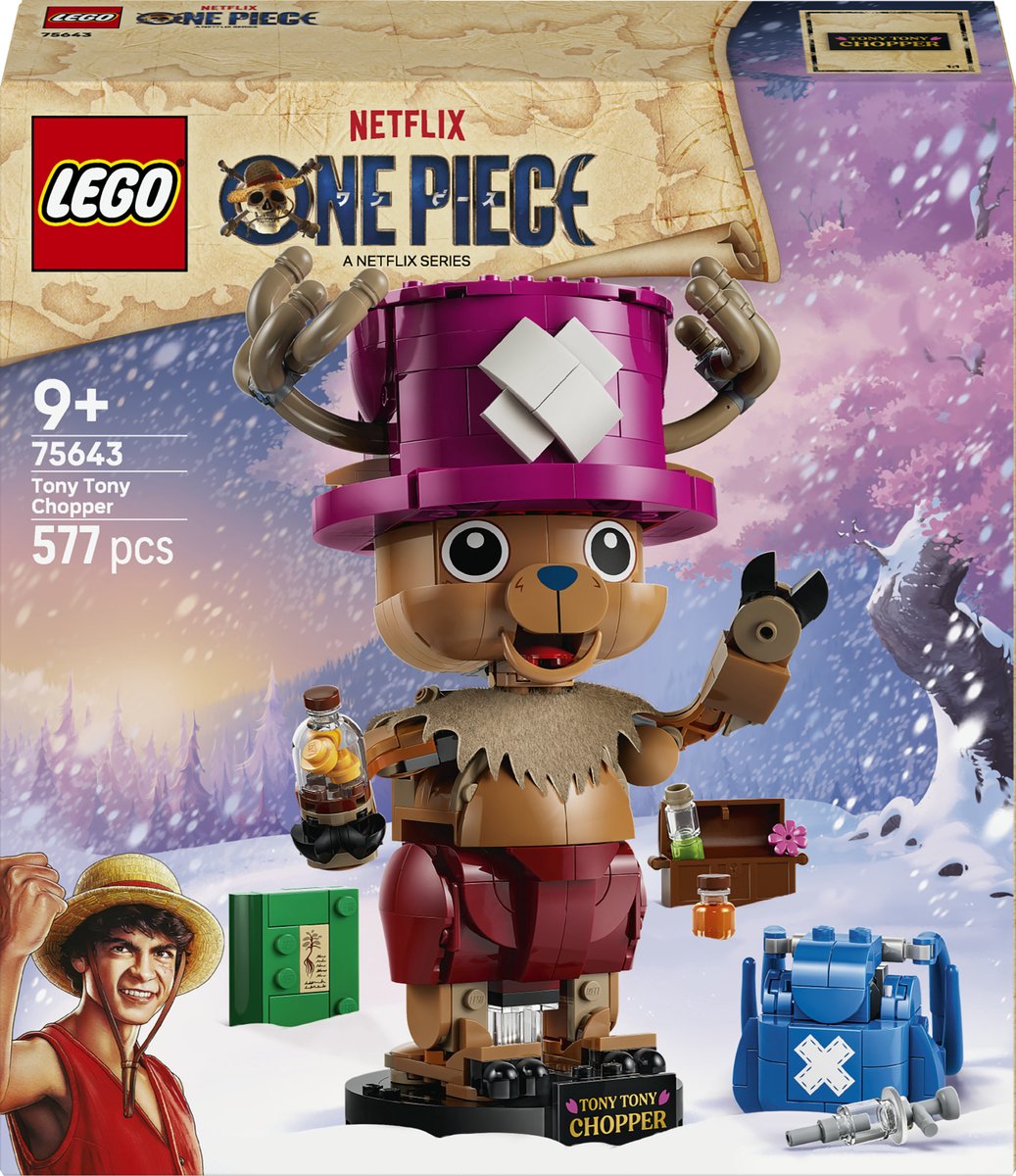 Lego One Piece Tony Tony Chopper One Piece Merch, Piratenspielzeug für Kinder 75643