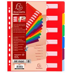 Tabs Exacompta 4806e A4 Maxi Polypropylen